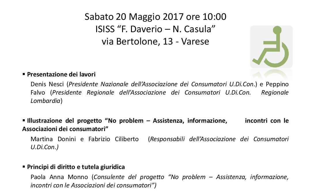 No problem-Assistenza, informazione, incontri con le Associazioni dei consumatori